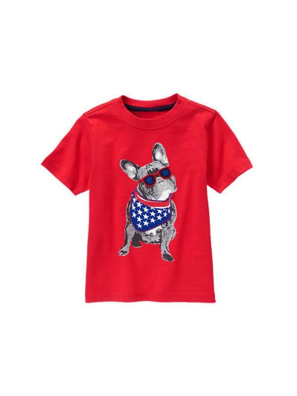 NWT Gymboree Boys’ 4th of July Red Graphic Patriotic Dog with Sunglasses Tee